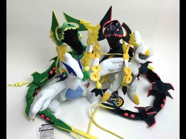 Review Shiny Mega Rayquaza Plush Toy Hoopa Japan Pokemon Center Goods 