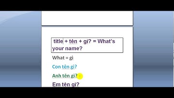 Learn Vietnamese: My name is... / What