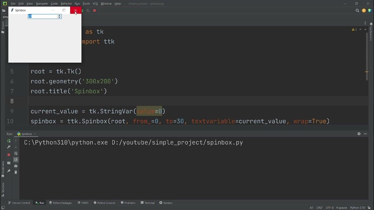438 - Utilizando Spinbox no Tkinter Python - YouTube