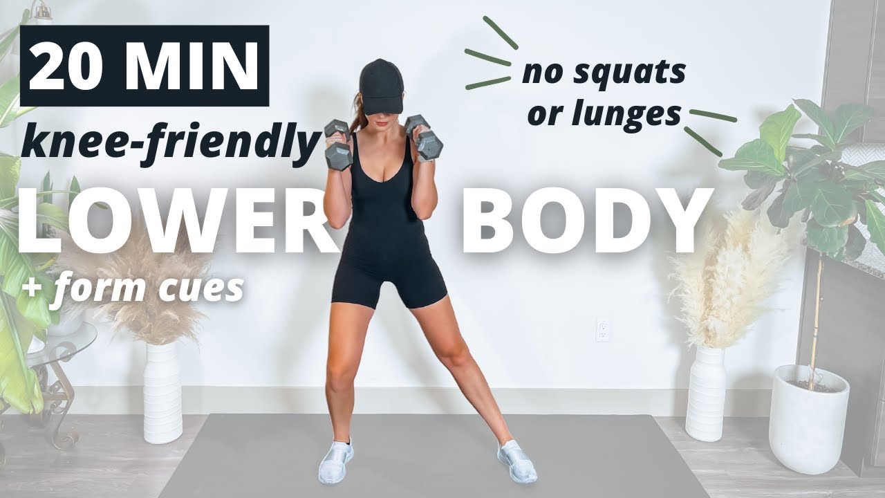 20 Minute STANDING Knee Friendly Lower Body Workout with Dumbbells - NO squats NO lunges workout