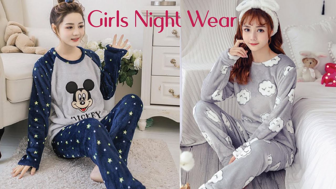 Buy Cotton Aurea Full Sleeves Button Pocket Pajama Night Suit Set For  Girls/Women (M, Blue) at Amazon.in