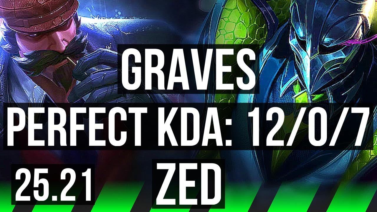 GRAVES vs ZED (JGL) | 12/0/7, Legendary | KR Grandmaster | 25.21