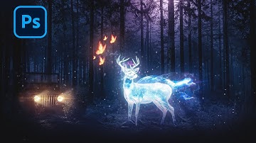 Glowing Deer Photoshop Manipulation Speed Art #photoshop #fantasy #2023