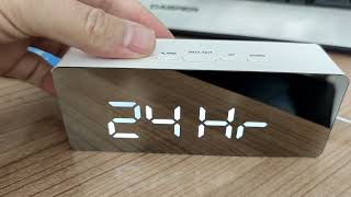 Masa Saati - Dijital Saat, Termometre ve Alarm - Aynalı saat Resimi