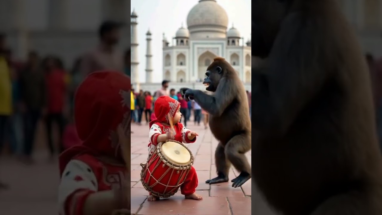 “Baby Dhol Beats vs Gorilla Bhangra 🥁💃 | Taj Mahal Vibes | Epic Dance Battle