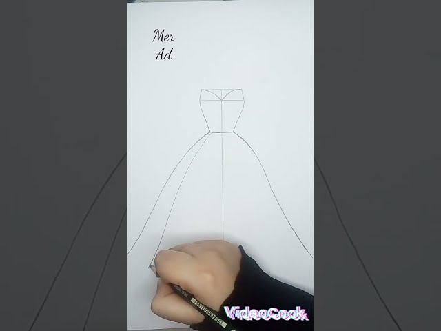 Beautiful dress design// Fashion illustration. #drawing_tutorial #easy_drawing #shorts