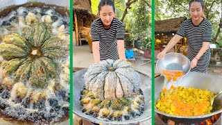 2 Big Pumpkin fry and cook duck egg yummy recipe | Cooking with Sros