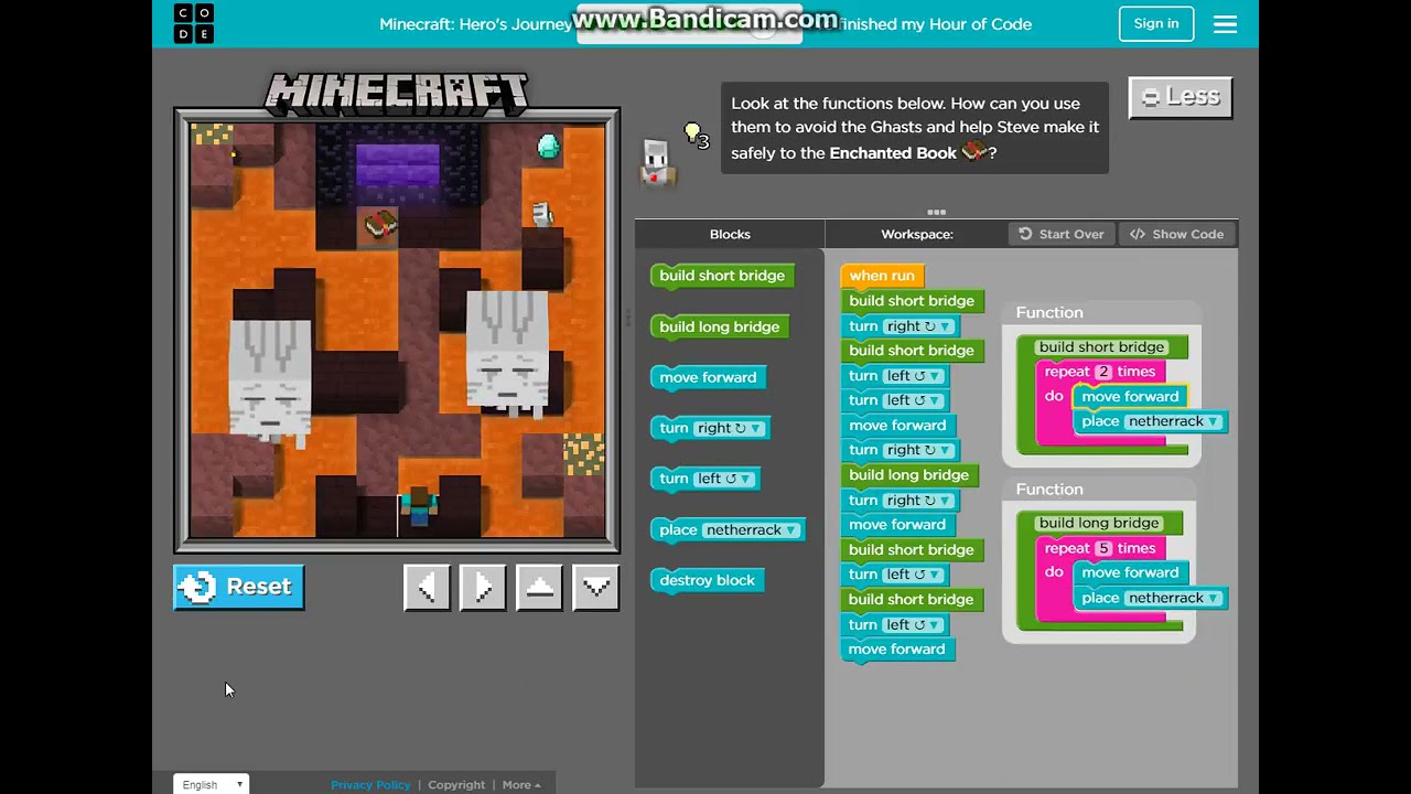 Hour Of Code Minecraft Hero s Journey Level 11 Walkthrough YouTube Hour Of Code Minecraft Hero s Journey Level 11 Walkthrough YouTube