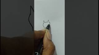 cat 🐈 one line drawing ✍️#shorts