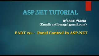Part 20 ASP.NET Panel Control