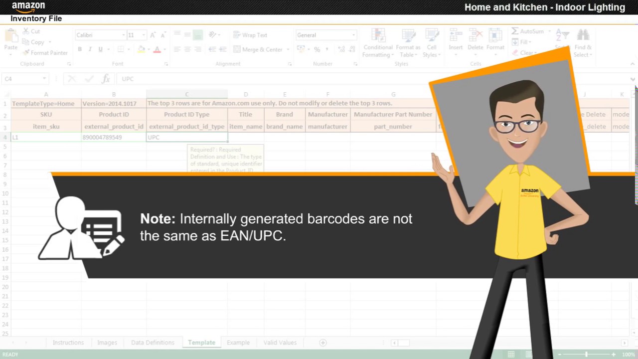 How To Fill Flat File Template Home and Kitchen Lighting Category On