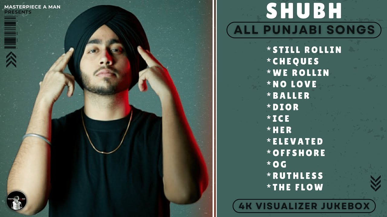 SHUBH Punjabi All Songs 4K Visualizer Video Jukebox 2023  SHUBH All Hit Songs  MasterpieceAMan