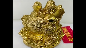 TƯỢNG ĐỒNG CÓC THIỀM THỪ DÁT VÀNG