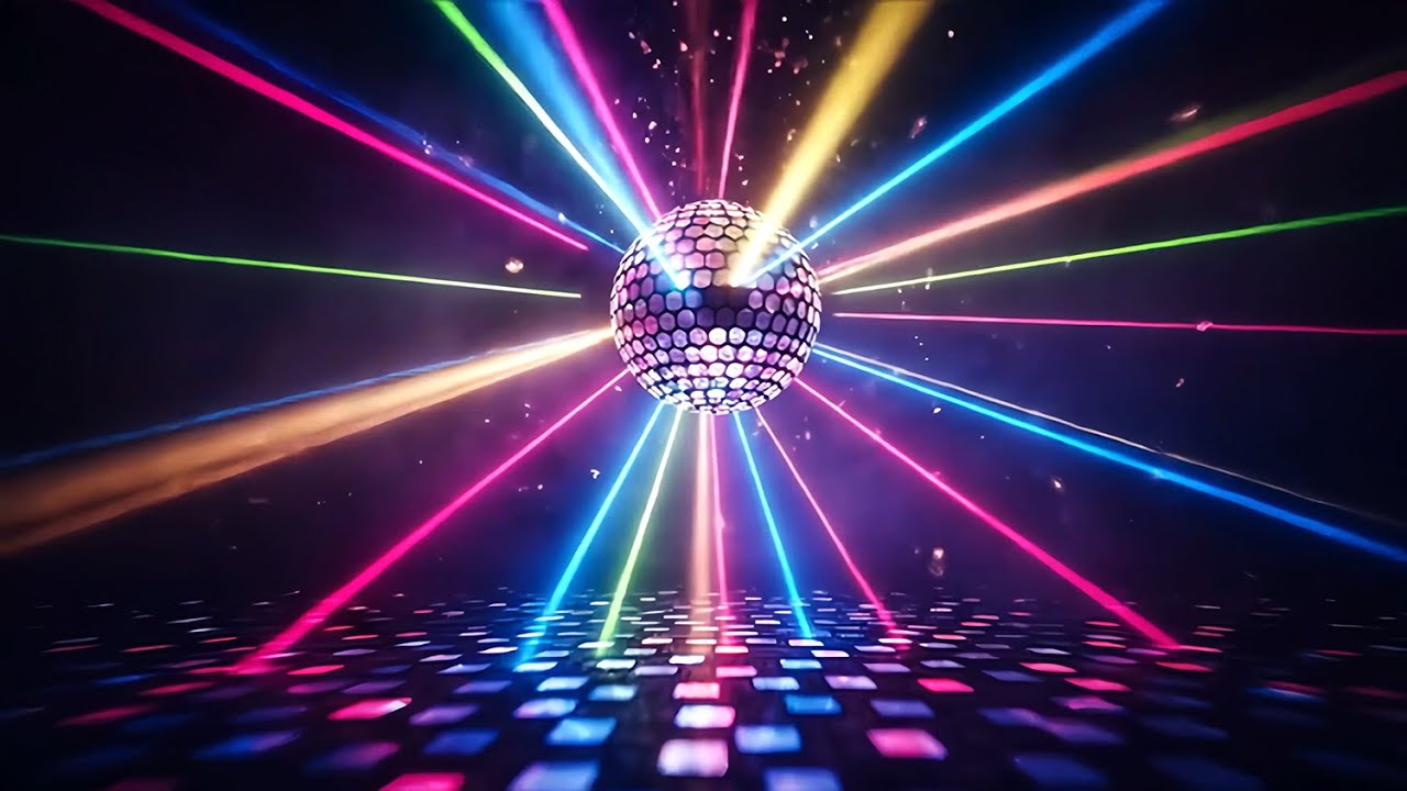 Neon Colored Disco Ball Background Video, Disco Lights, 4K Party ...