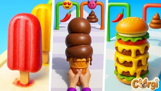 Popsicle Stack VS Stacky Ice Cream Runner VS Burger Master - Satisfying ASMR Gameplay Walkthrough