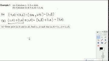 vector operations on ordered pairs, examples 1, Fall 2016