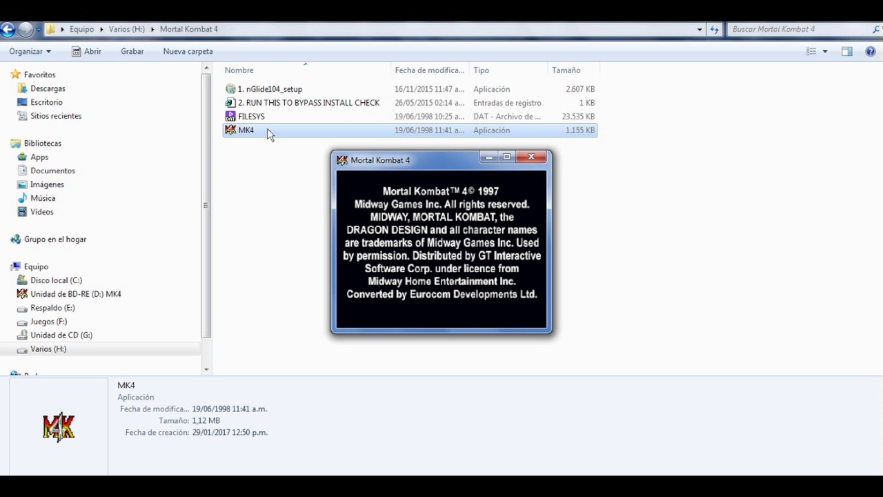 Mortal Kombat 4 Install