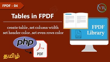 How to Create Table in FPDF in Tamil - Part 4