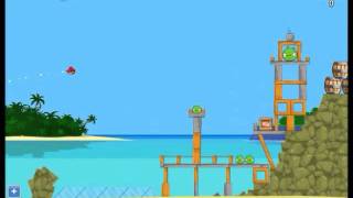 Angry Birds Facebook 3 Star Walkthrough Surf and Turf Levels 1-5