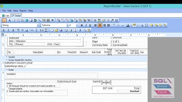 SQL ACCOUNT SOFTWARE | Report Add GST Tax Amount And Sum Amount (Report) | IPOHONLINE