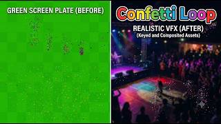 Festival Confetti Loop VFX | Green Screen Background