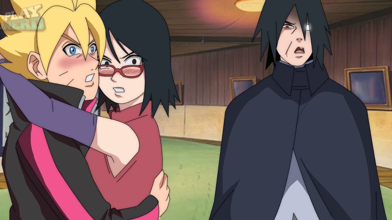 Imagen do filho do naruto e a filha do sasuke e a sakura