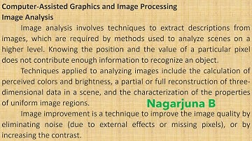 Computer Assisted Graphics and Image Processing, Image Analysis GTK & RTW.