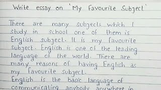Write essay on My Favourite Subject | English