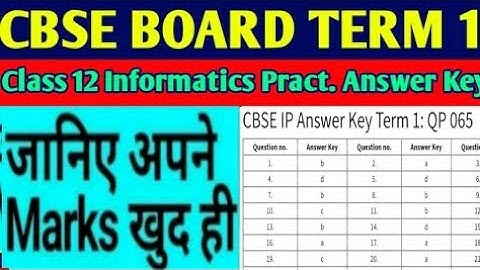 Class 12 informatics practices 065 answer key || Class 12 term 1 IP exam answer key ||