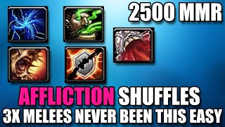 AFFLICTION VS 3X MELEES - 2470CR SOLO SHUFFLE - THIS WAS SO EASY - WARLOCK PVP - BUALOCK