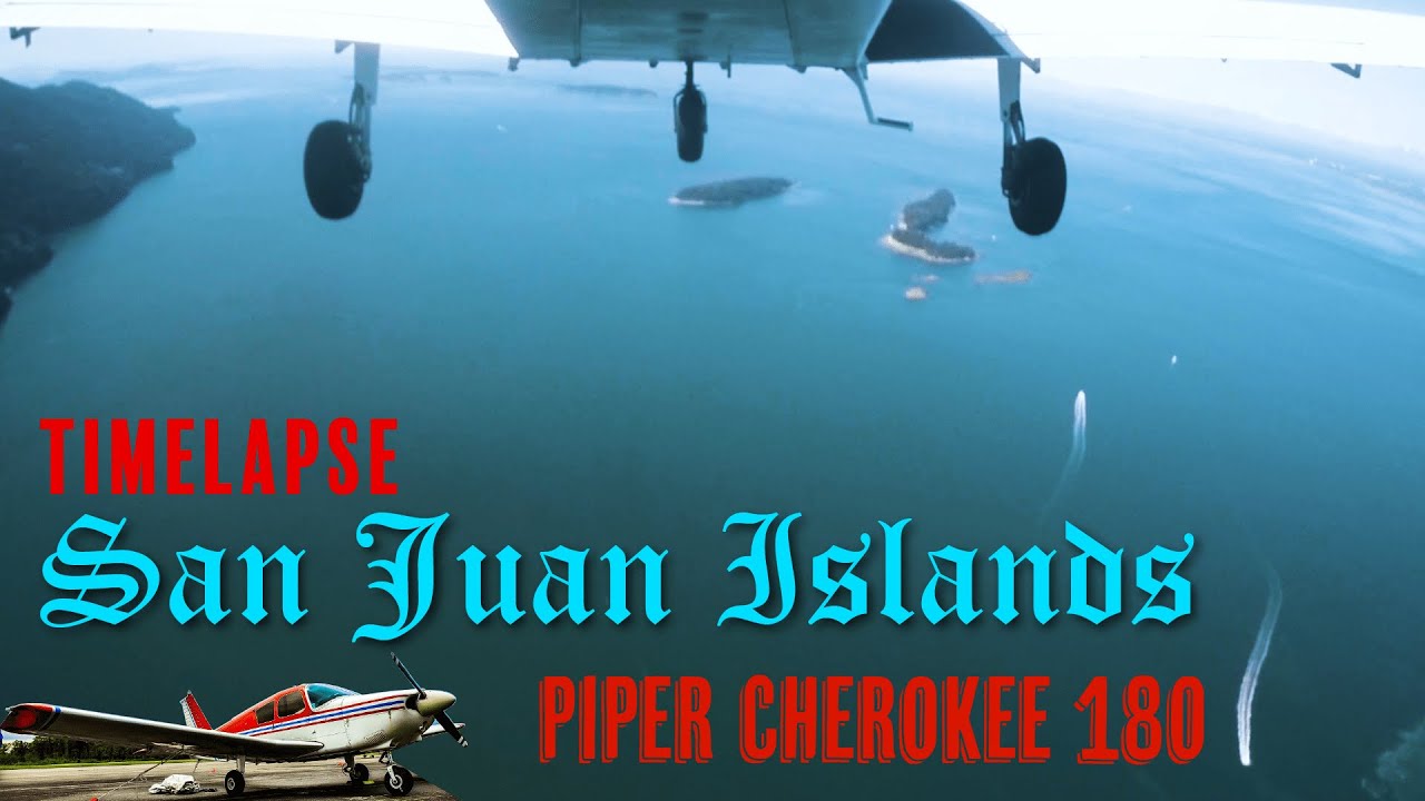 Flying over the San Juan Islands in Washington State in a Piper Cherokee 180 (timelapse)