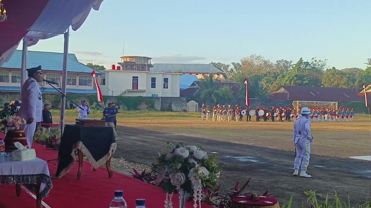 UPACARA PENURUNAN BENDERA : HUT KEMERDEKAAN RI KE 78  KOTA BAUBAU