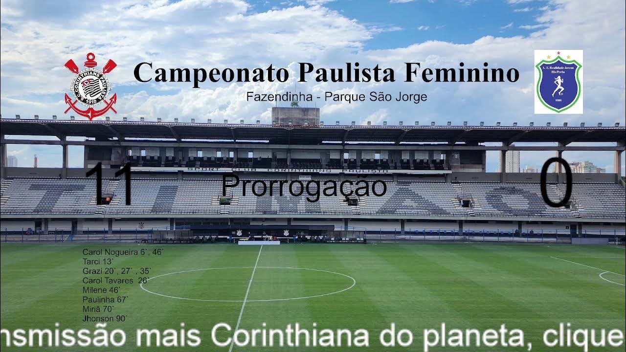 AO VIVO ⚫ CORINTHIANS x Realidade Jovem, Campeonato Paulista Feminino