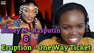 African Girl First Time Reaction To Eruption - One Way Ticket & Boney M - Rasputin