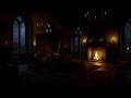 🕯️ Cozy Dark Castle Night 🌧️ Fireplace Crackling 🔥 Rain Sounds for Sleeping | ASMR Ambience