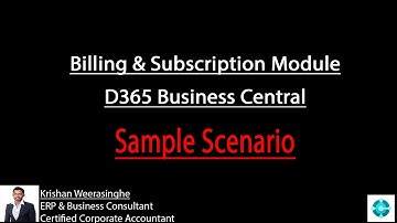 Billing & Subscription Module | Example | D365 Business Central