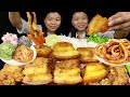 Eating spicy pork curry crispy pork ear  different types of bhorta with rice nepali mukbang