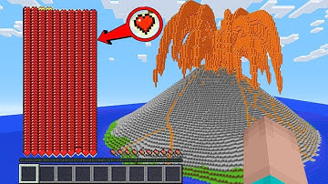 Minecraft NOOB vs PRO : HOW TO SURVIVE A VOLCANO WITH 1000 HEARTS? Challenge 100% trolling!