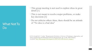 Elicitation Technique - Brainstorming