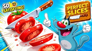 Oggy Plays Vegetables Perfect Slices 🥕🔪 | Funny Cooking Game 😂@OggyBloxOPP  screenshot 3