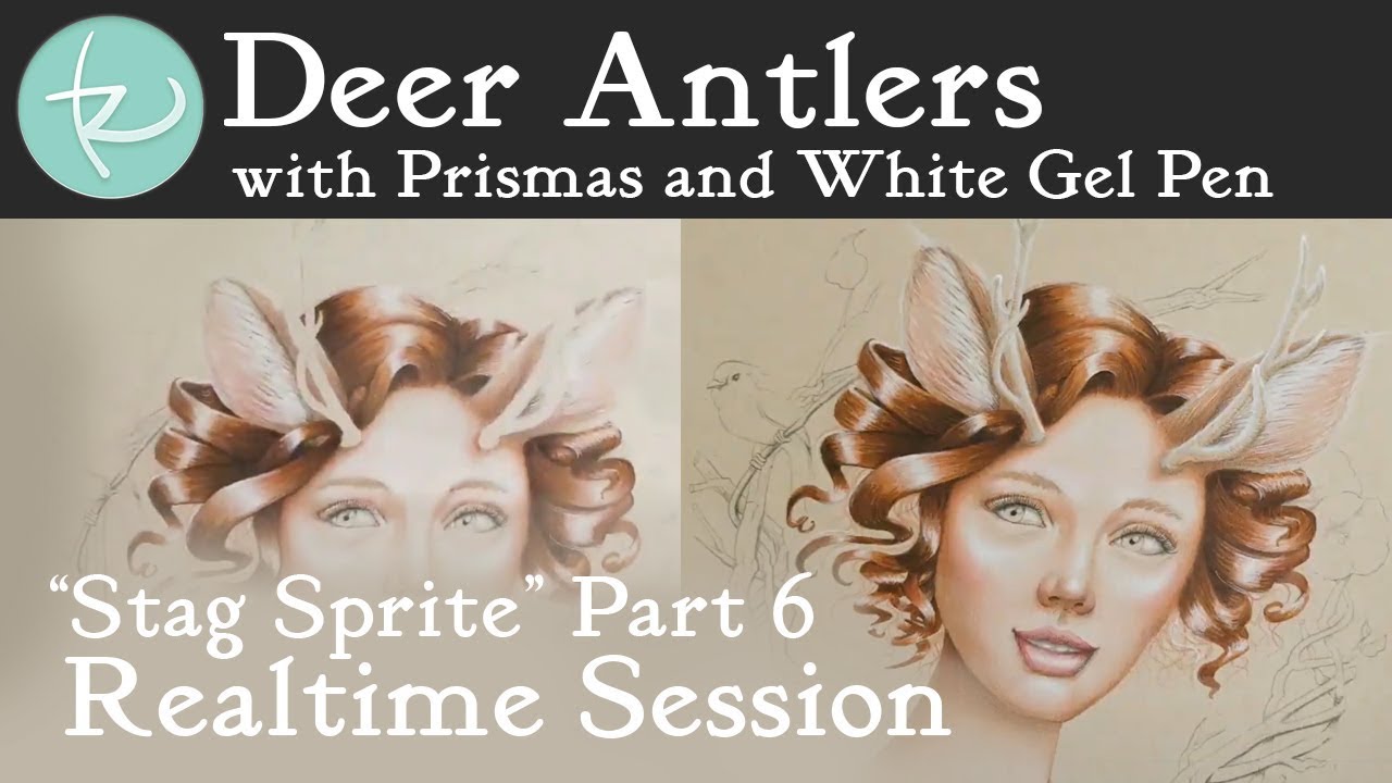 Stag Sprite Part 6: Deer Antlers in Prismacolor Colored Pencils