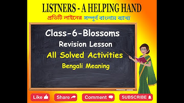 Revision Lesson // Blossoms // Class 6 // All Solved Activities #revisionlesson #class6 #activity