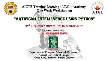 5 Days ATAL AICTE WORKSHOP- Artificial Intelligence using Python Session 2