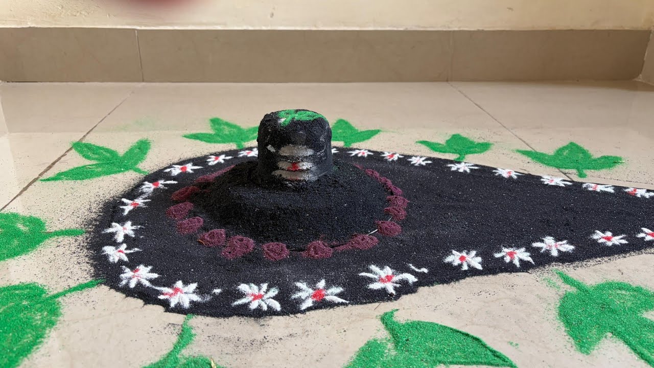 अशी काढा अगदी सोपी महाशिवरात्री रांगोळी..हर हर महादेव 🌺🌺☘️🌺☘️🌸🌸