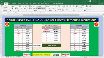 Road Alignment Spiral Curve -Transition Curve- Coordinates Calculations.