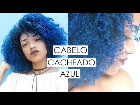 PINTANDO MEU CABELO CRESPO/CACHEADO DE AZUL EM CASA