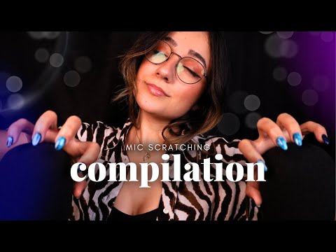 ASMR | 1 HOUR Mic Scratching COMPILATION 💖 (w/ black screen at the end)