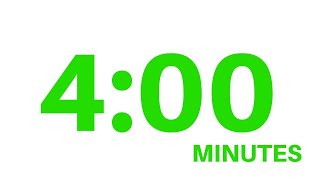 4 Minute -  Simple Countdown Timer - Green Numbers