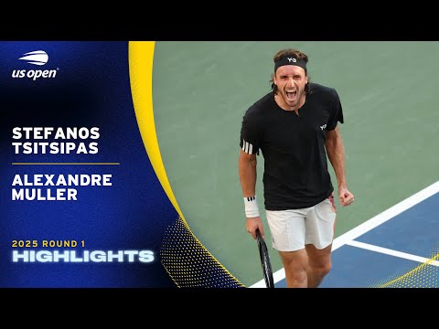Stefanos Tsitsipas vs. Alexandre Muller Highlights | 2025 US Open Round 1