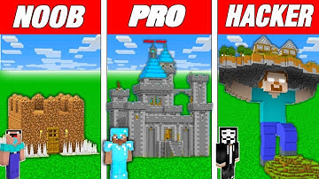 Minecraft NOOB vs PRO vs HACKER : CASTLE HOUSE BUILD CHALLENGE in Minecraft! Animation!